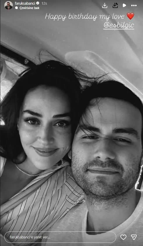 Faruk Sabancı'nın Esra Bilgiç için paylaştığı siyah-beyaz doğum günü karesi