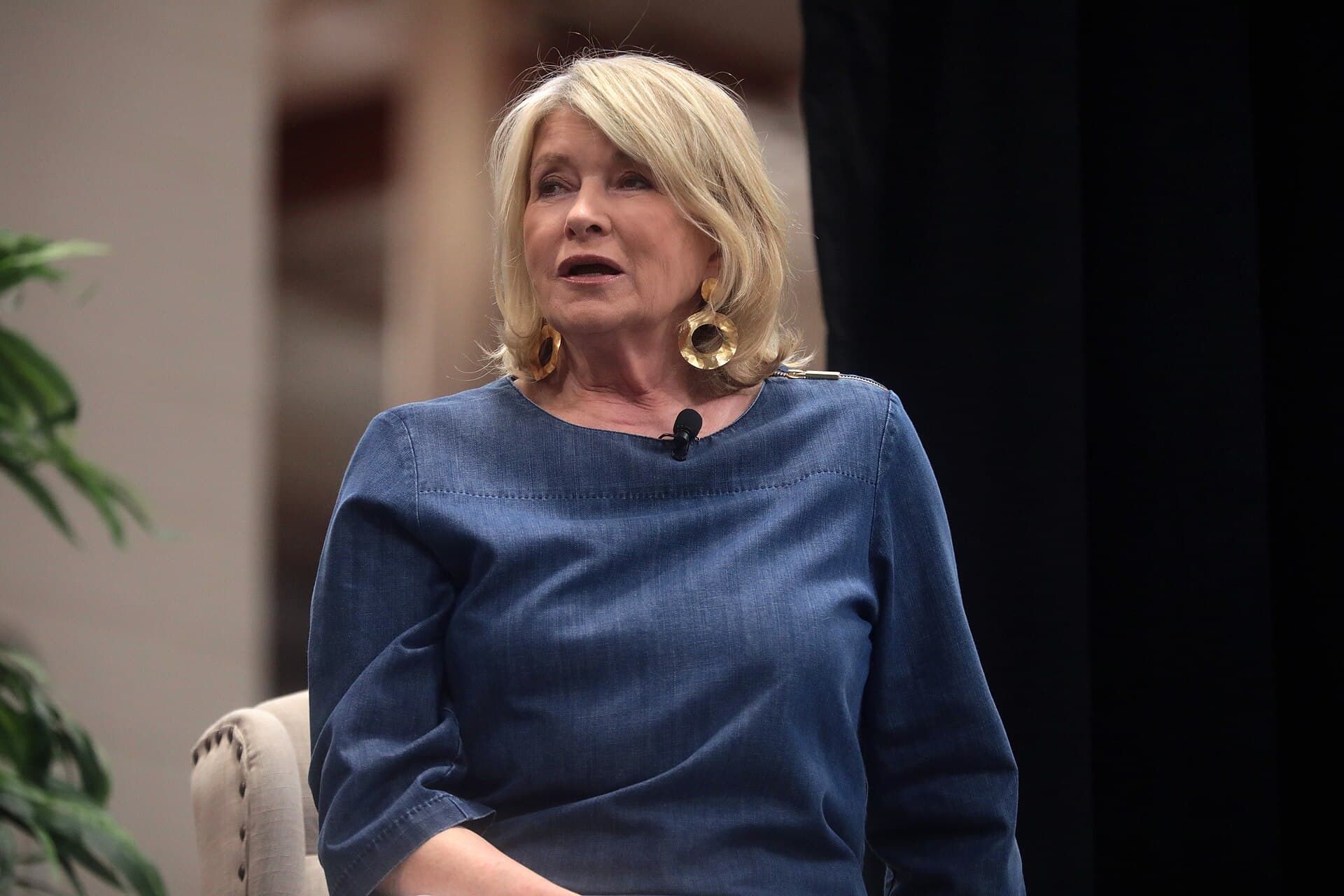 Martha Stewart sahnede gülümserken