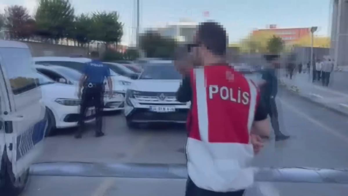 Silahlı tehdit olayı sonrası polis müdahalesinden bir kare