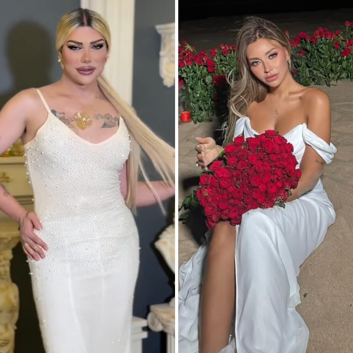 Mika Raun'un farklı dönemlerinden iki sosyal medya fotoğrafı