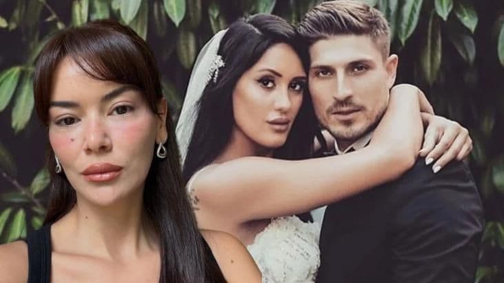 Seray Kaya'nın portresi ile İdris Aybirdi'nin geçmiş evliliğine ait karenin yer aldığı haber kolajı