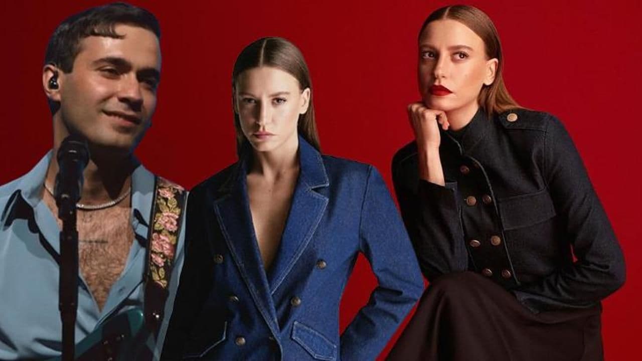 Serenay Sarıkaya ile Mert Demir'i bir araya getiren görsel kolaj