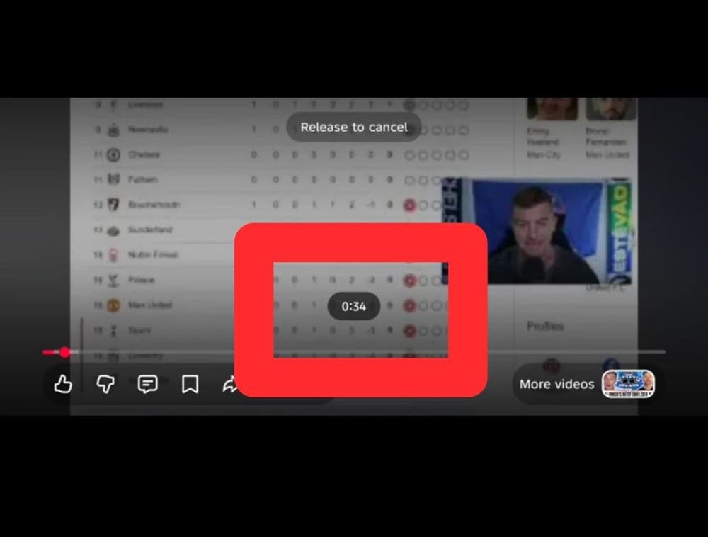 YouTube'un ileri veya geri sarılan süreyi ekranda belirginleştiren test arayüzü